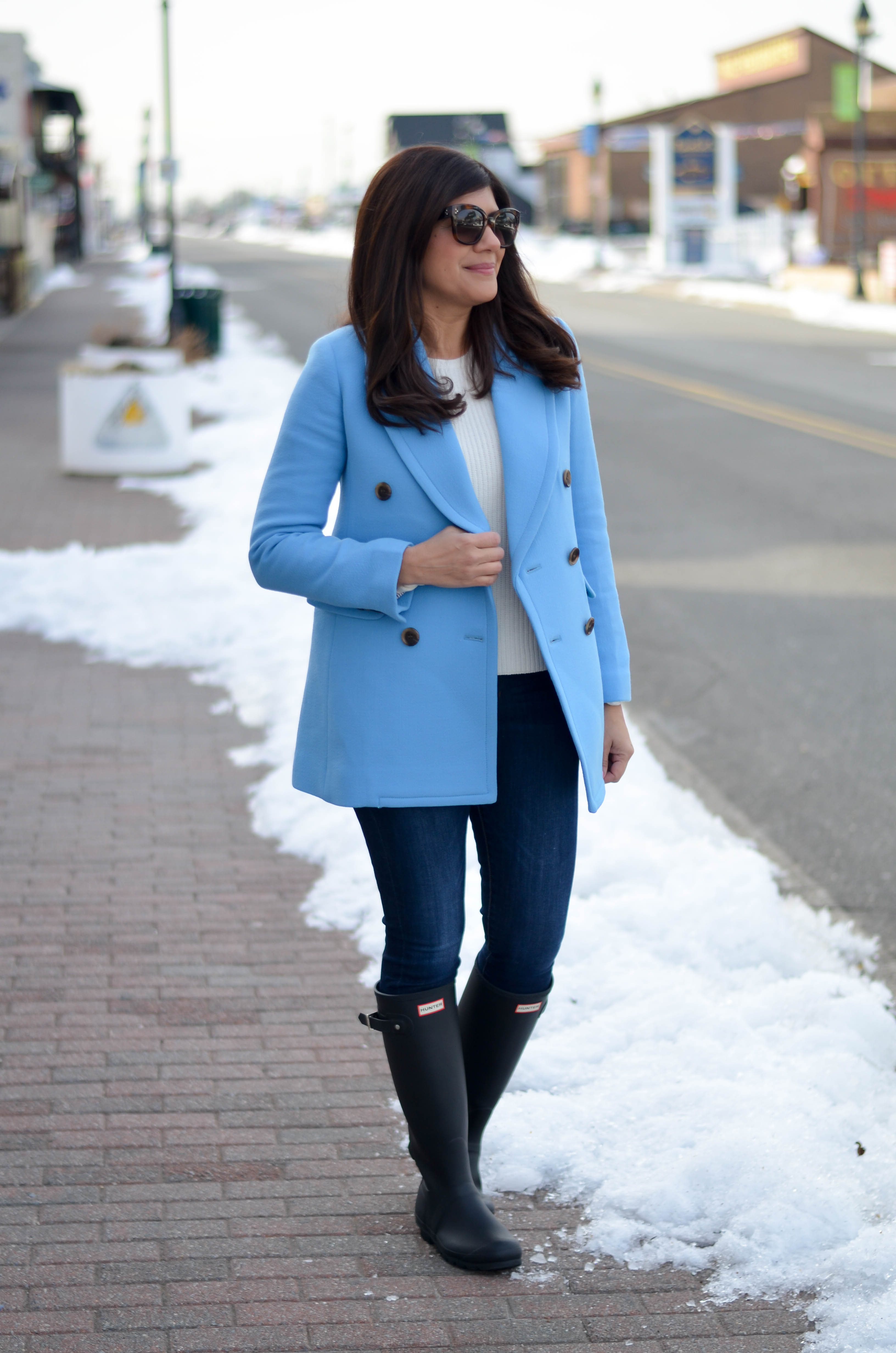 Cornflower blue outlet coat