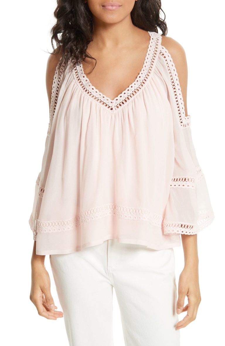 cold shoulder crochet top
