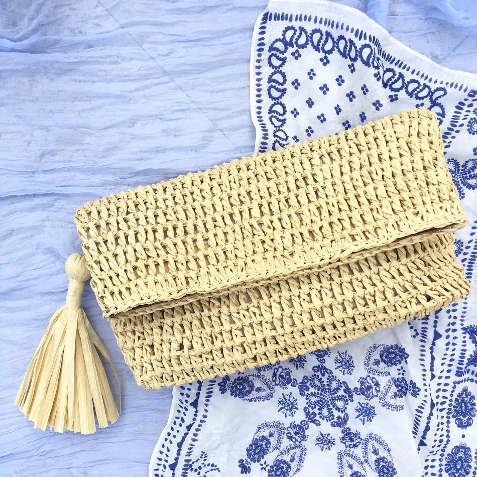 Ann Taylor Straw Clutch