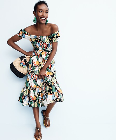 J.Crew postcard print dress