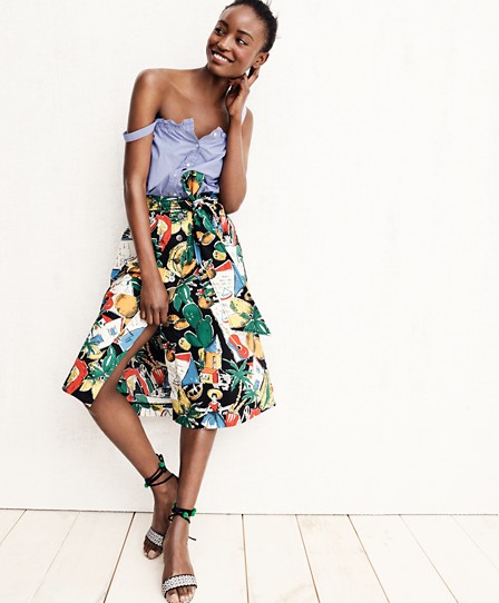 J.Crew postcard print skirt