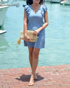 J.Crew eyelet ruffle sleeve shift 