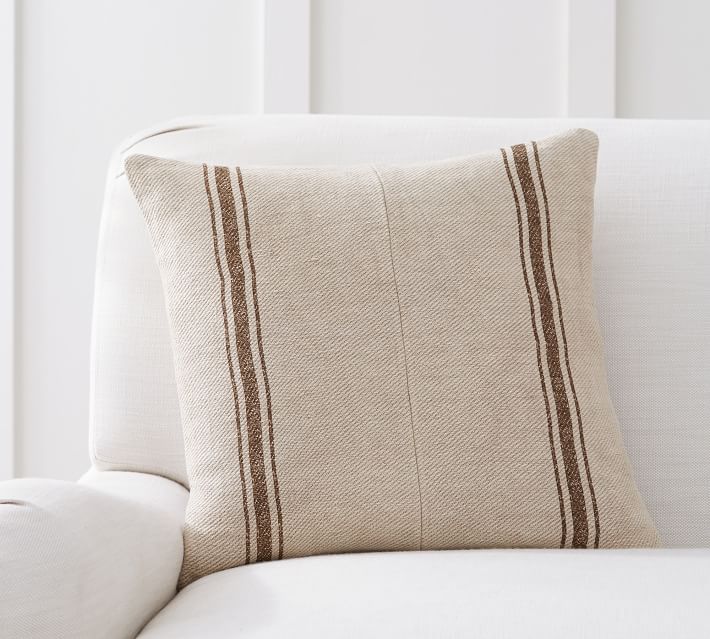 Pieced Grainsack Stripe Pillow Cover