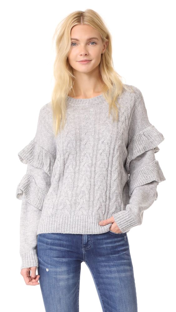 Wayf ruffle sleeve sweater