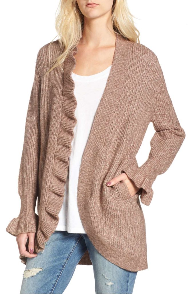 hinge ruffle cardigan