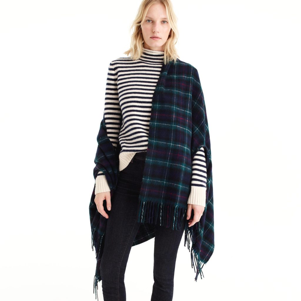 J.Crew plaid cape scarf