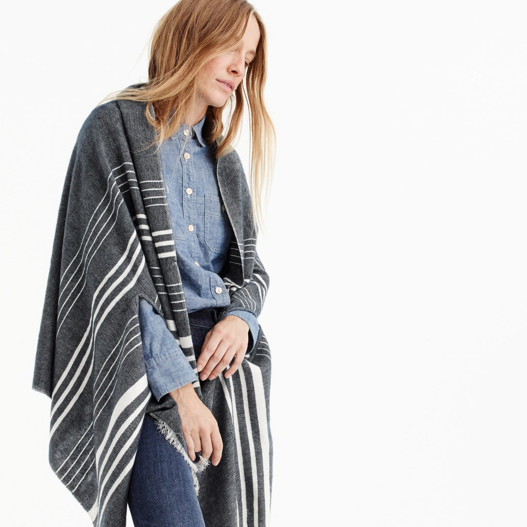 Striped cape-scarf