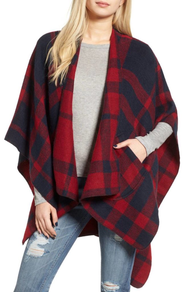 buffalo plaid cape scarf