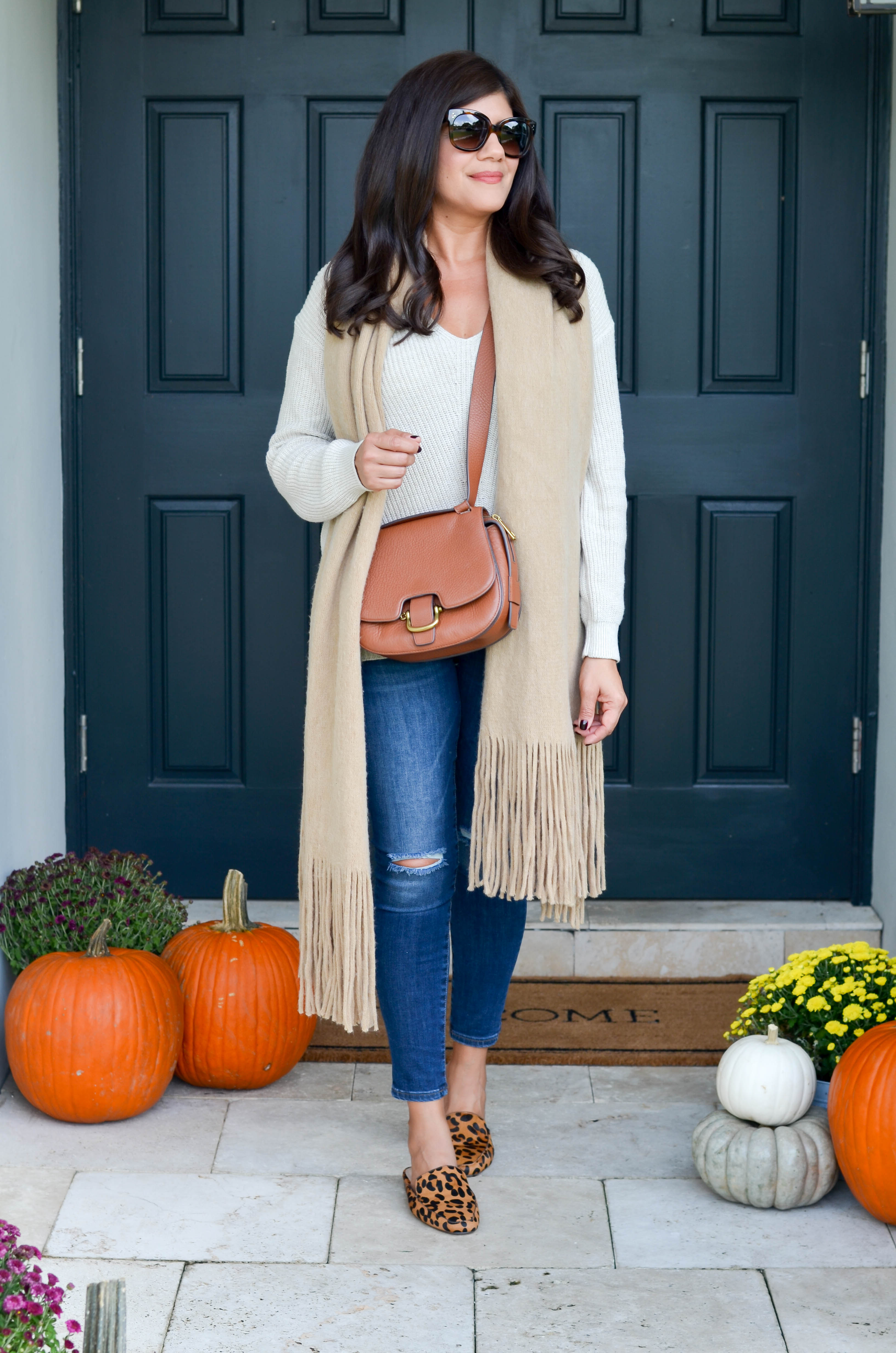 cozy neutral look for fall