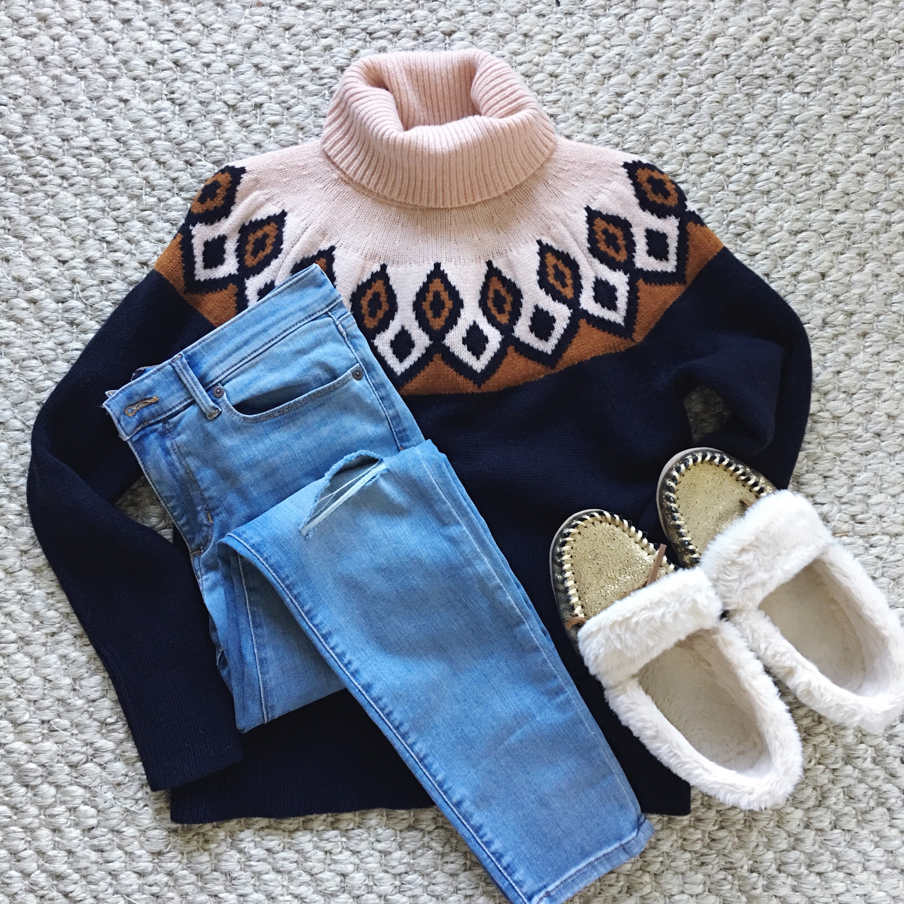 J.Crew fair isle turtle neck sweater