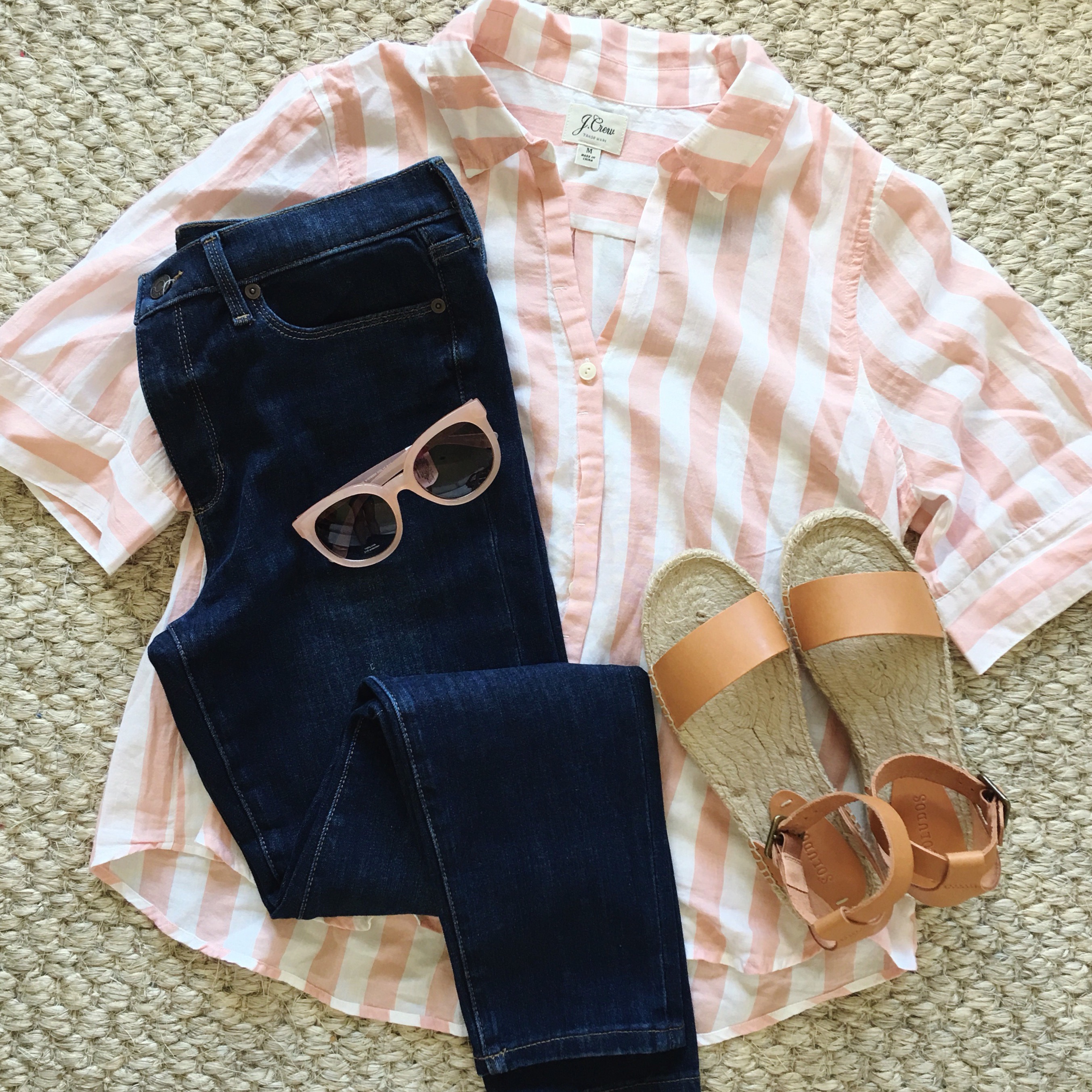 Spring outfit for Italy -striped J.Crew top