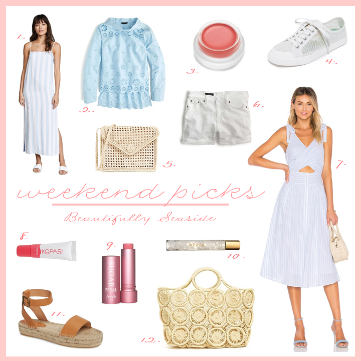 blue ad white vacation looks