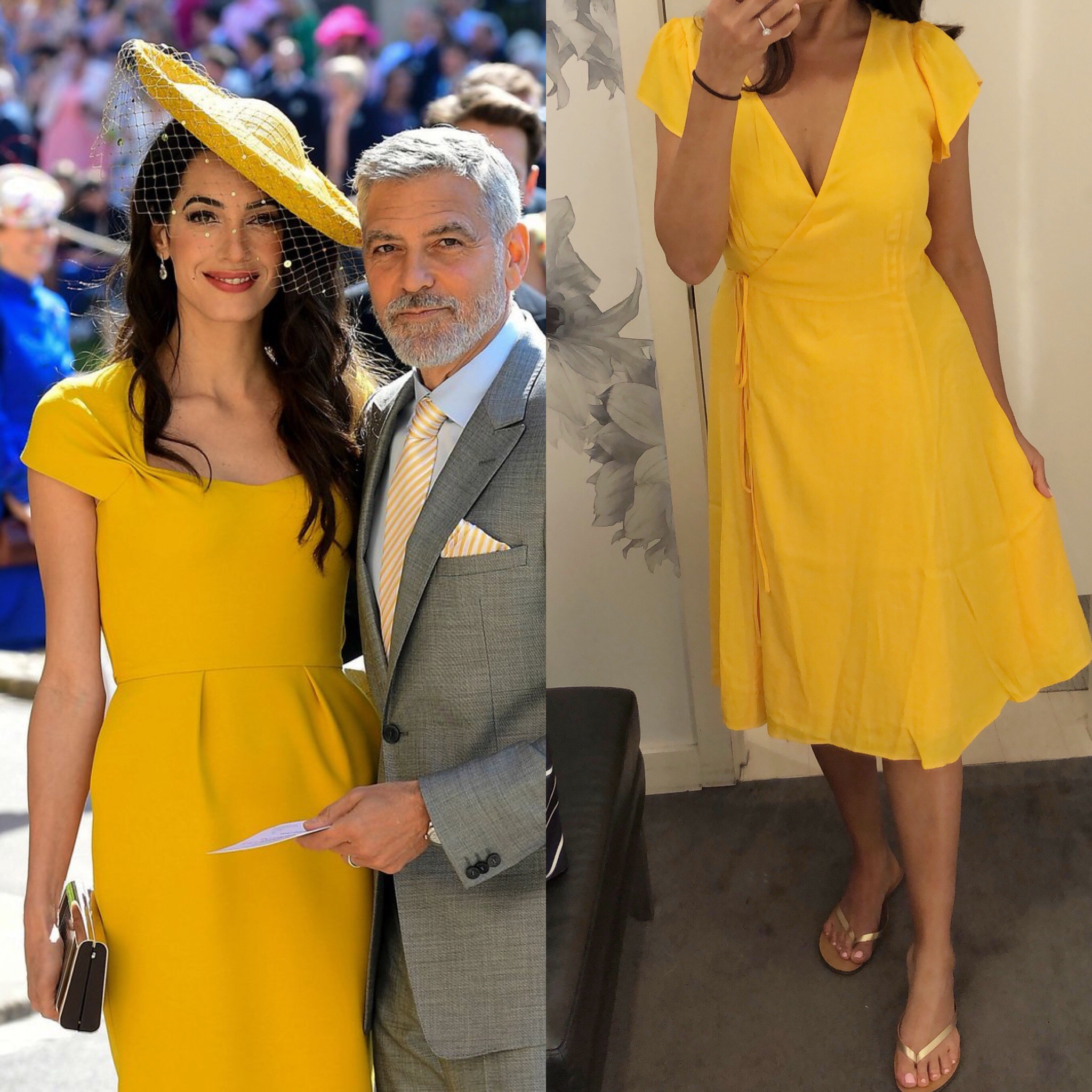 Amal Clooney Yellow Royal Wedding Dress