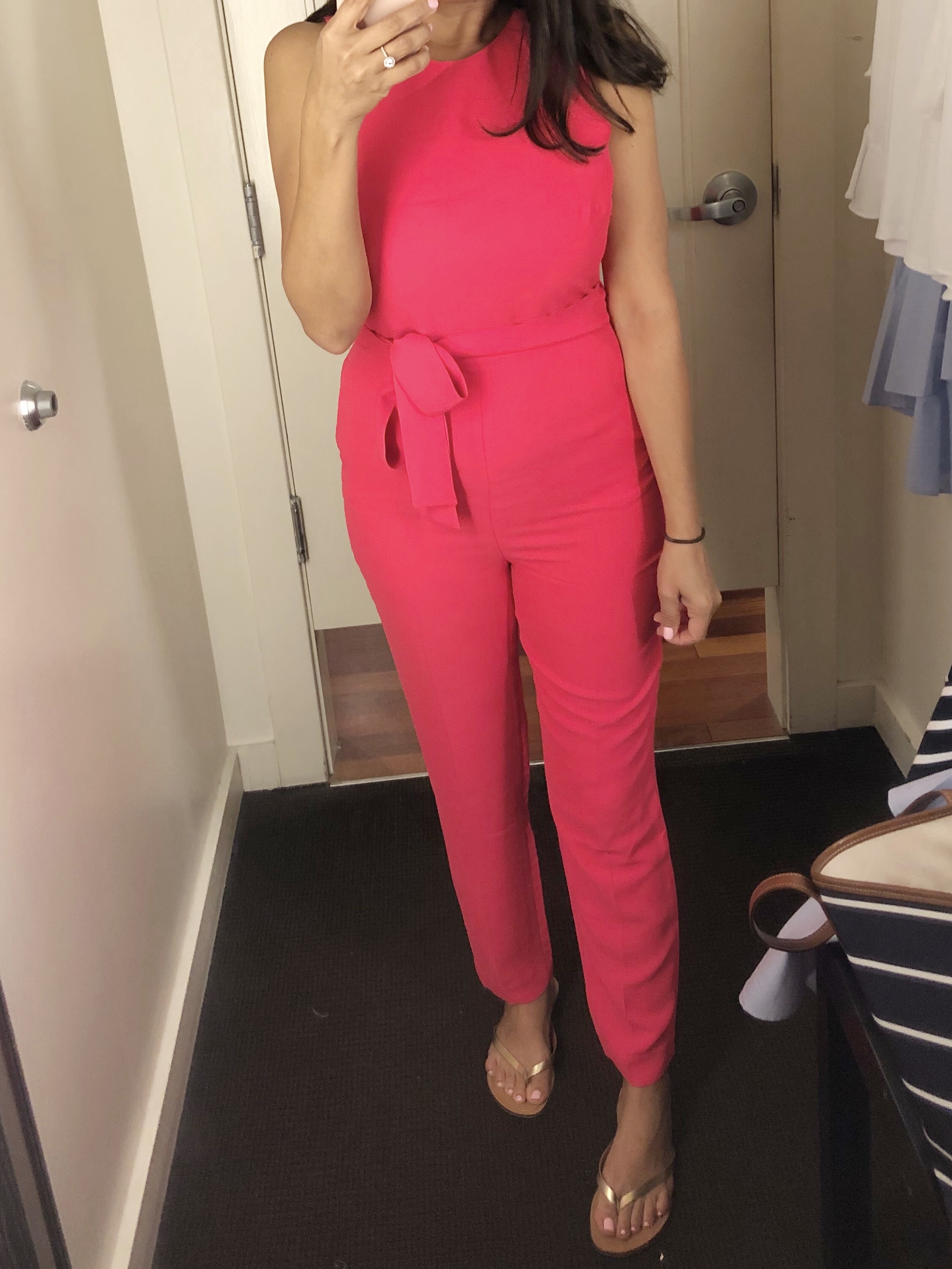 hot pink jumpsuit