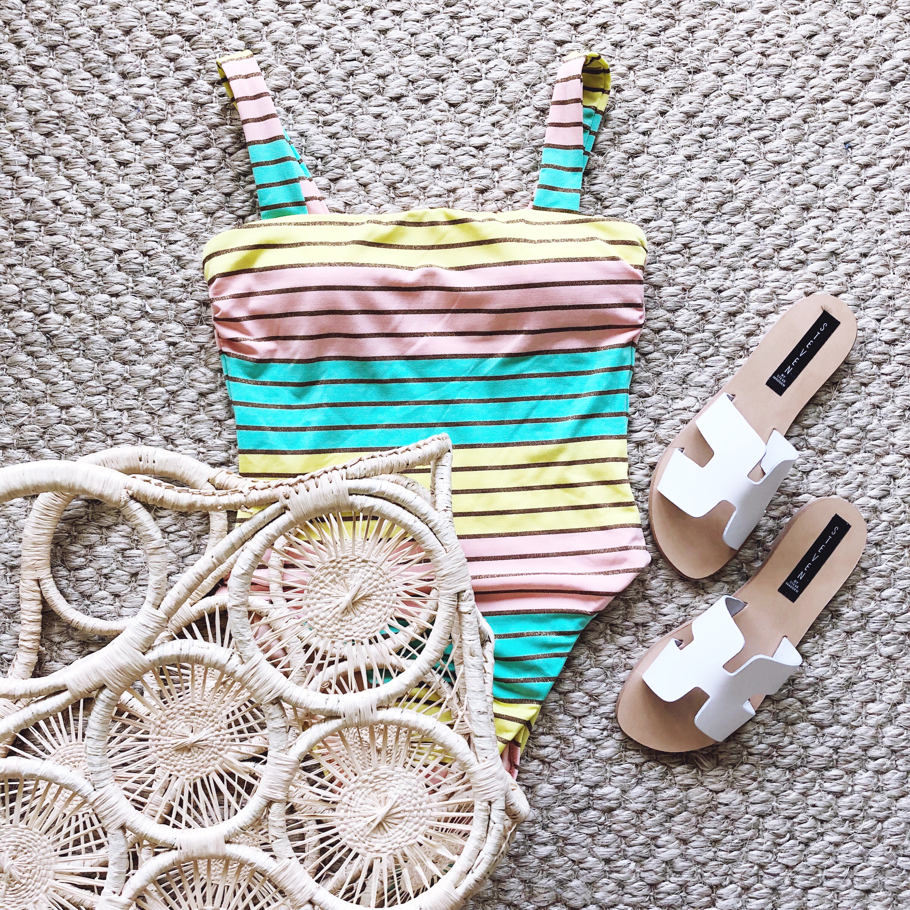 striped one piece swimsuit