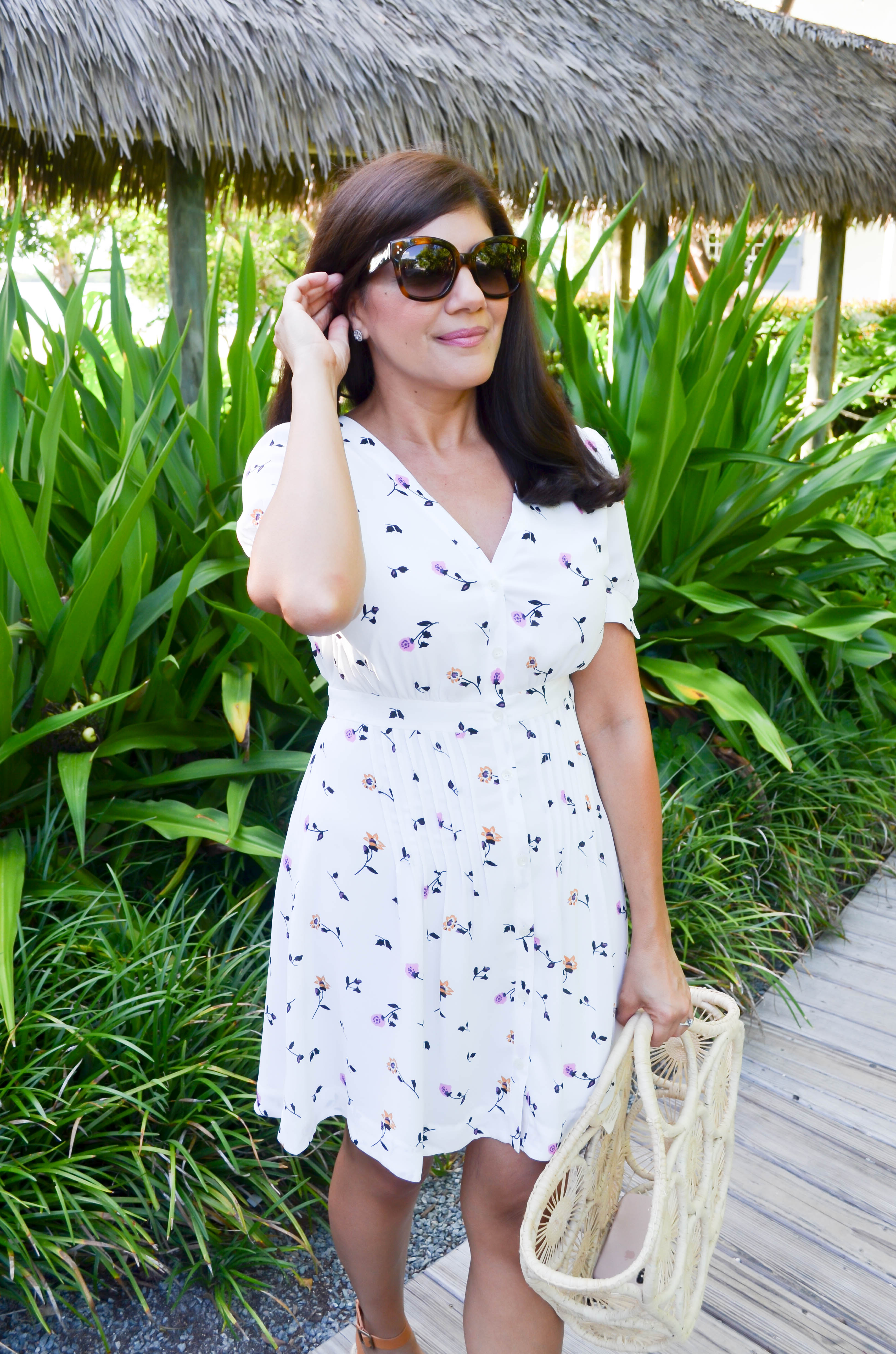 Madewell white floral store dress