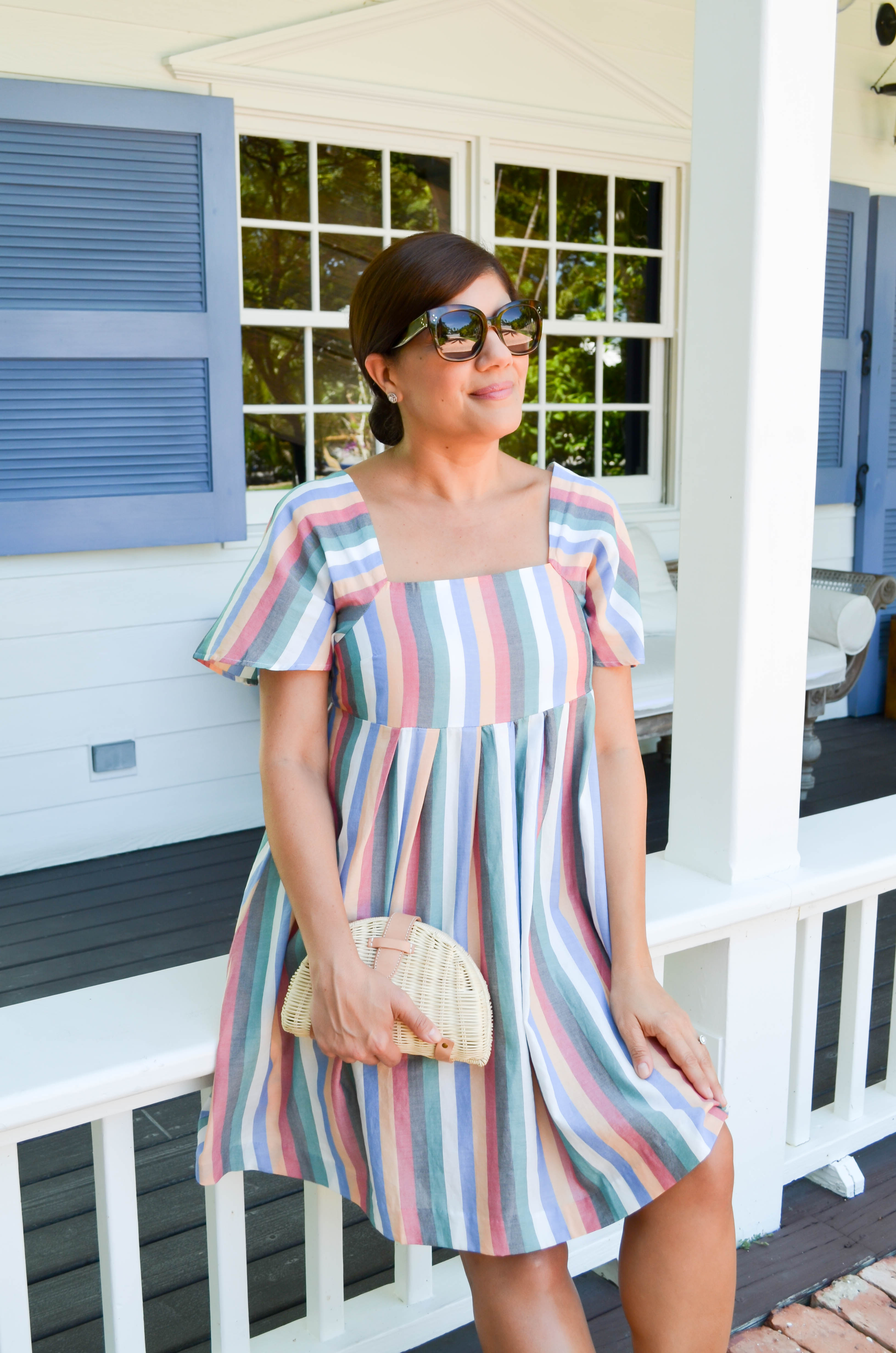 Breezy late summer striped mini dress- Beautifully Seaside