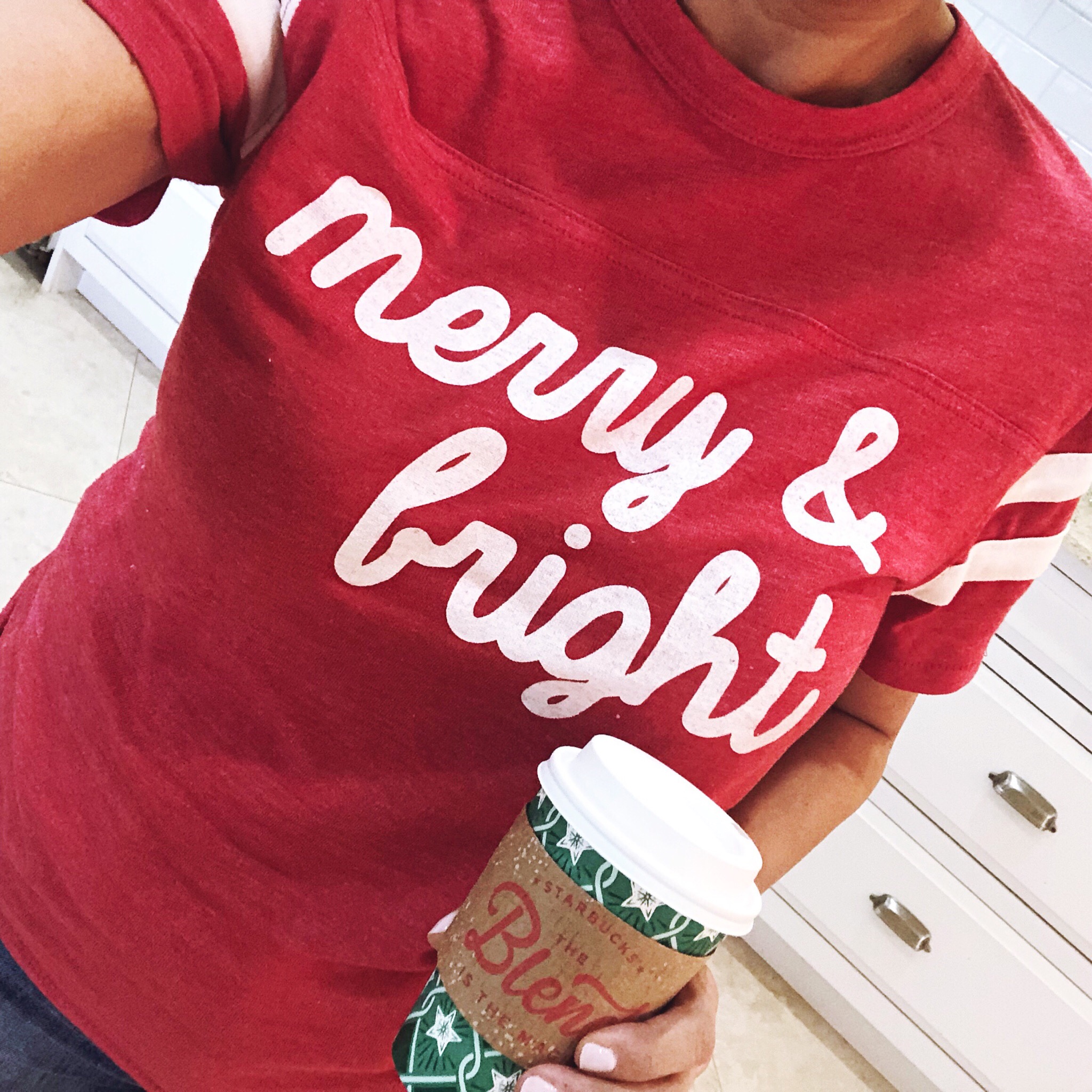 Merry & Bright Christmas Tee- Beautifully Seaside