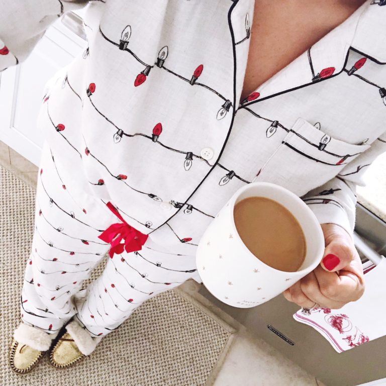 J.Crew Christmas lights flannel pajamas