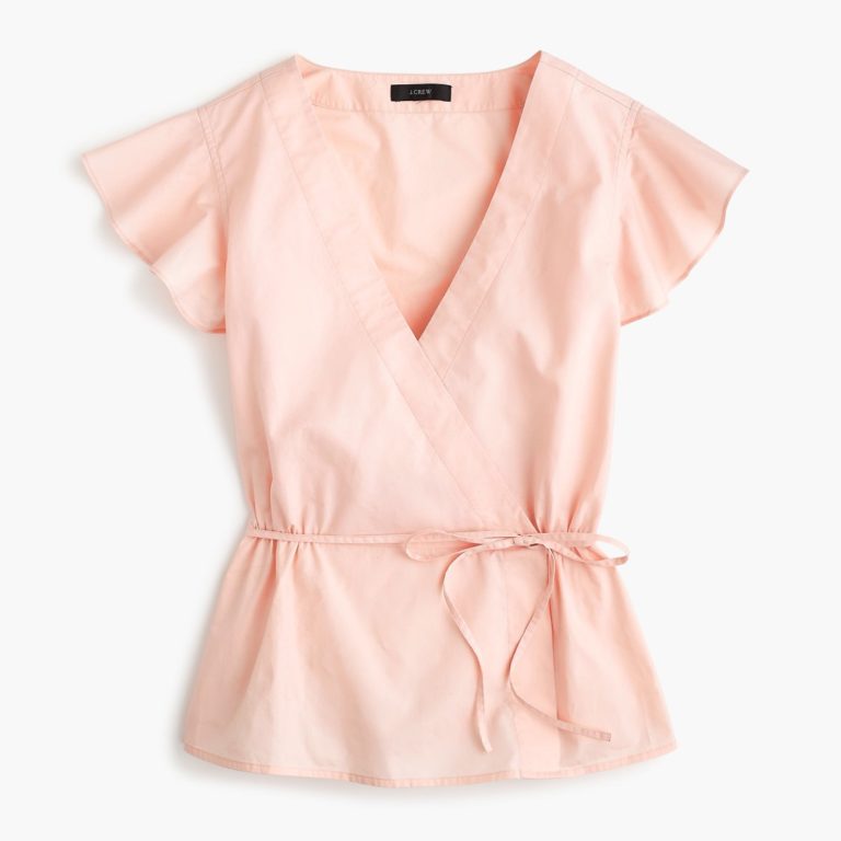 J.Crew Ruffle Wrap Top Pink
