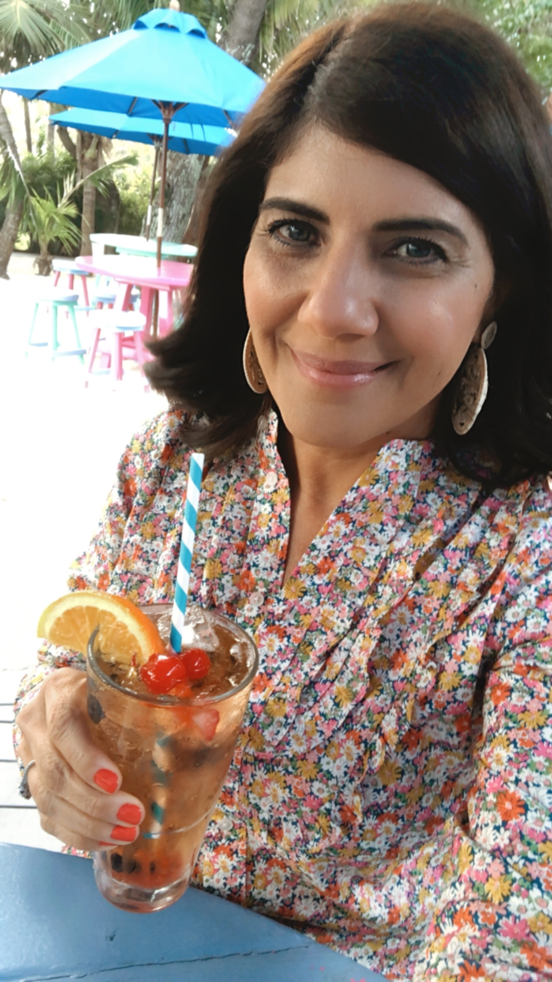 Desiree Leone wearing J.Crew Liberty Floral Shirt in the Florida Keys