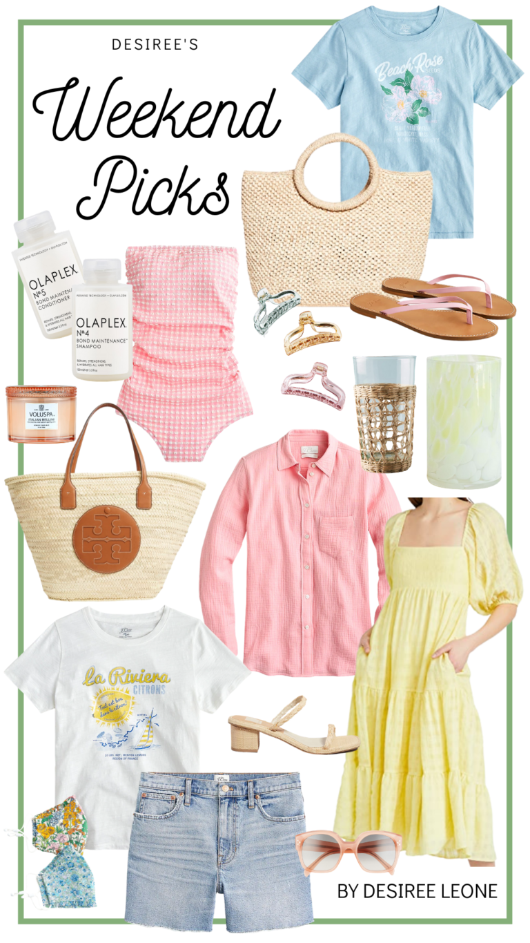 Desiree Leone of Beautifully Seaside shares a fun round up of spring outfit ideas! Shop, Desiree's Weekend Picks, and update your wardrobe this spring.