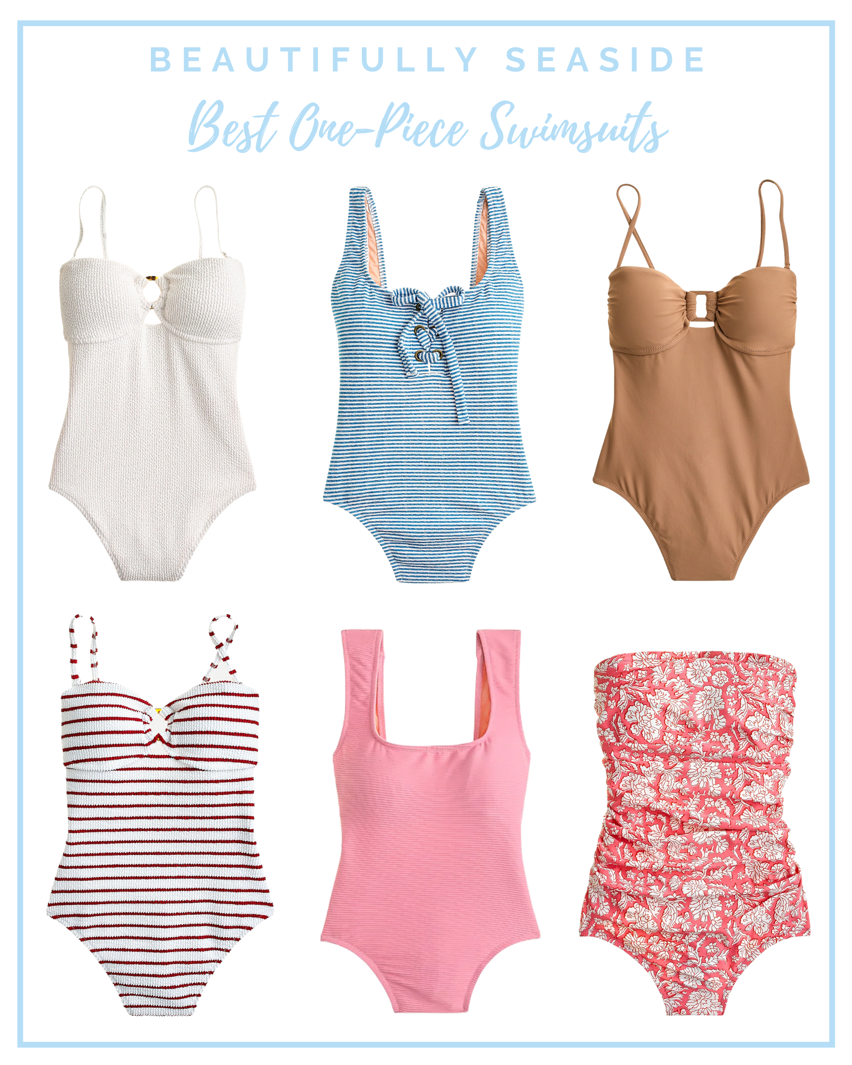 Desiree Leone of Beautifully Seaside features the best one piece swimsuits at J.Crew this summer. Shop these 2021 swimsuits on sale!