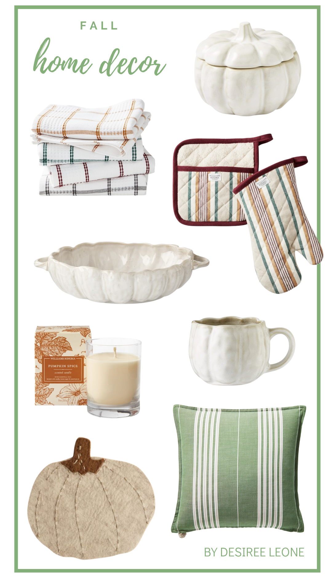 Get all the details on stunning fall home decor trends and ideas for 2021. Shop fall tabletop, scented candles, and kitchen towels. By Desiree Leone of Beautifully Seaside