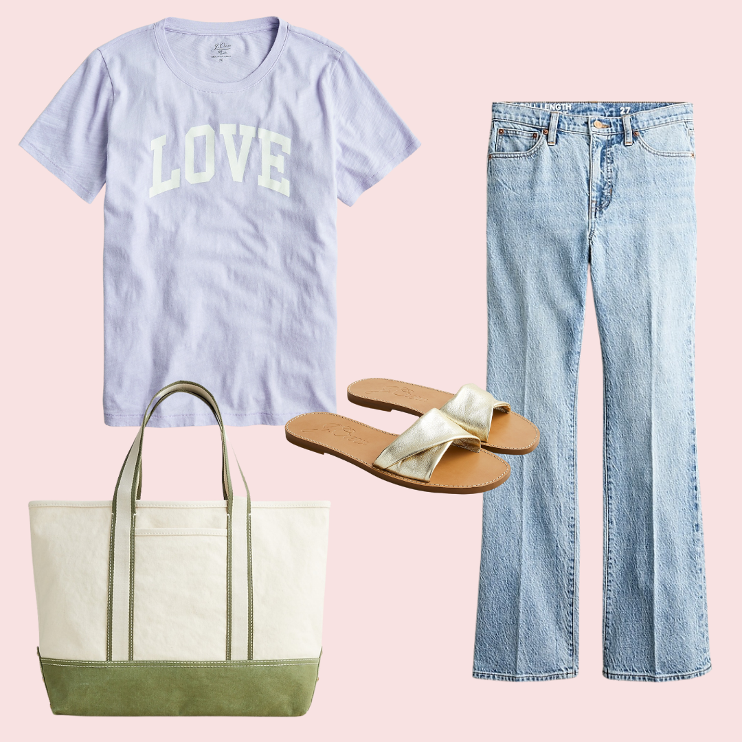 J.Crew LOVE T-shirt and Jeans Outfit