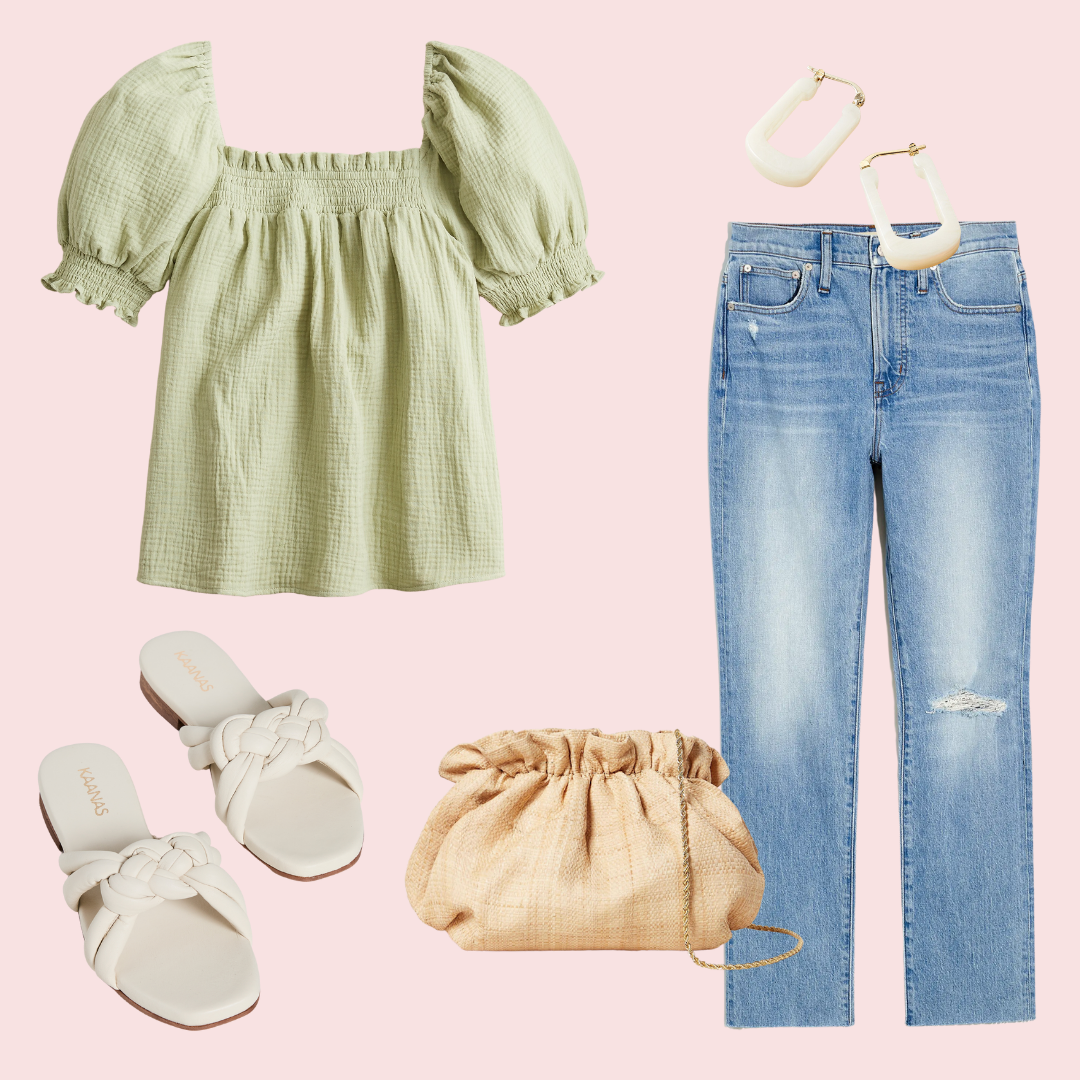 2000s style: wrap top with relaxed fit jeans and gucci boat pochette -  ohwyouknow