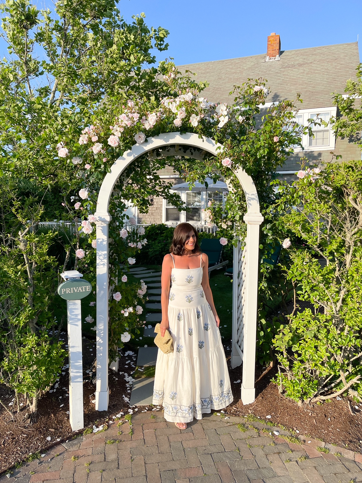 Desiree Leone wearing Agua de Bendita in Nantucket as she shares exciting news!