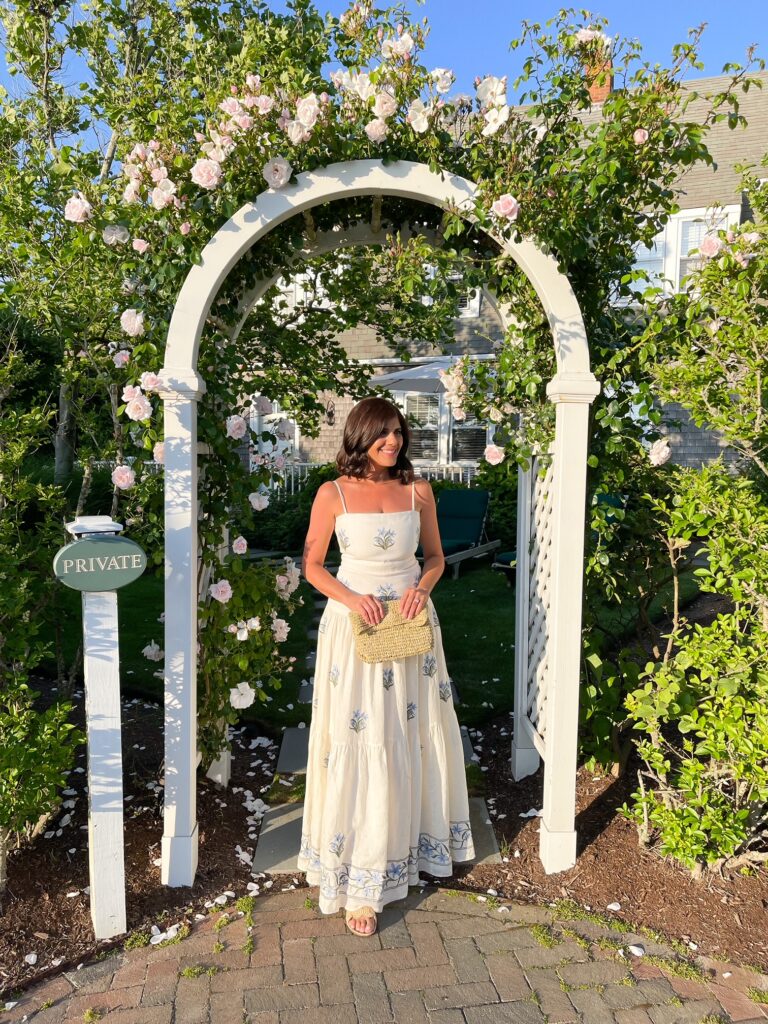 Desiree Leone wearing Agua de Bendita in Nantucket as she shares exciting news!