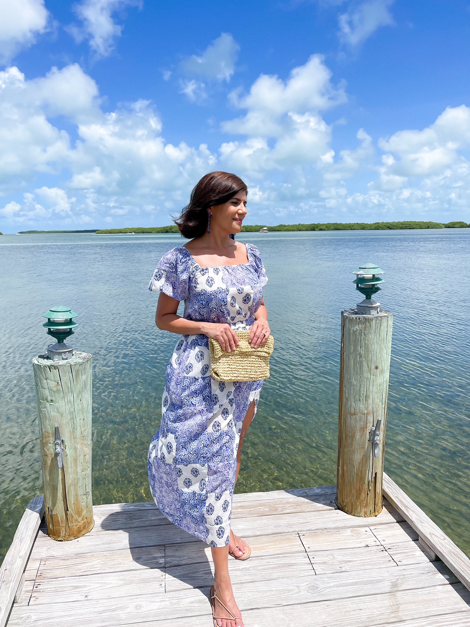 Desiree Leone of Beautifully Seaside wearing a breezy vacation look by J.Crew