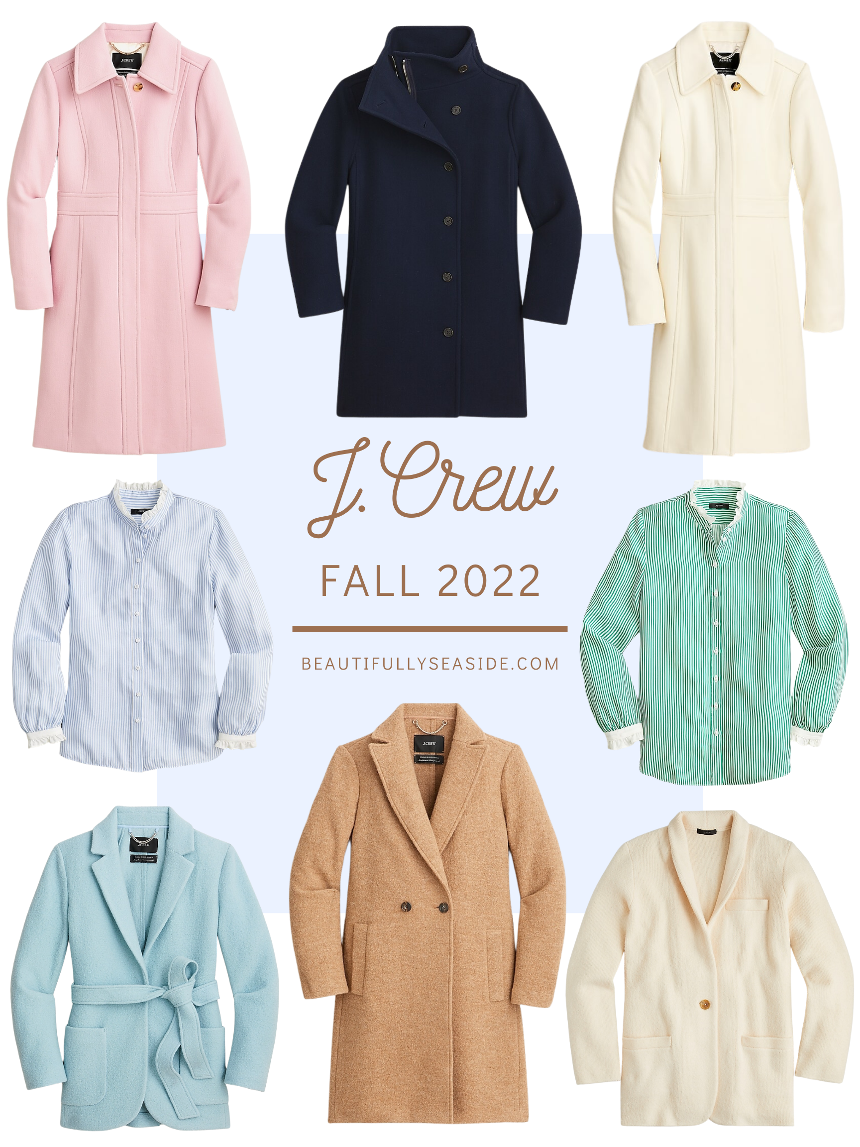 Desiree Leone of Beautifully Seaside features new J.Crew fall arrivals you're going to love. Shop the most stylish coats, sweaters, and more!