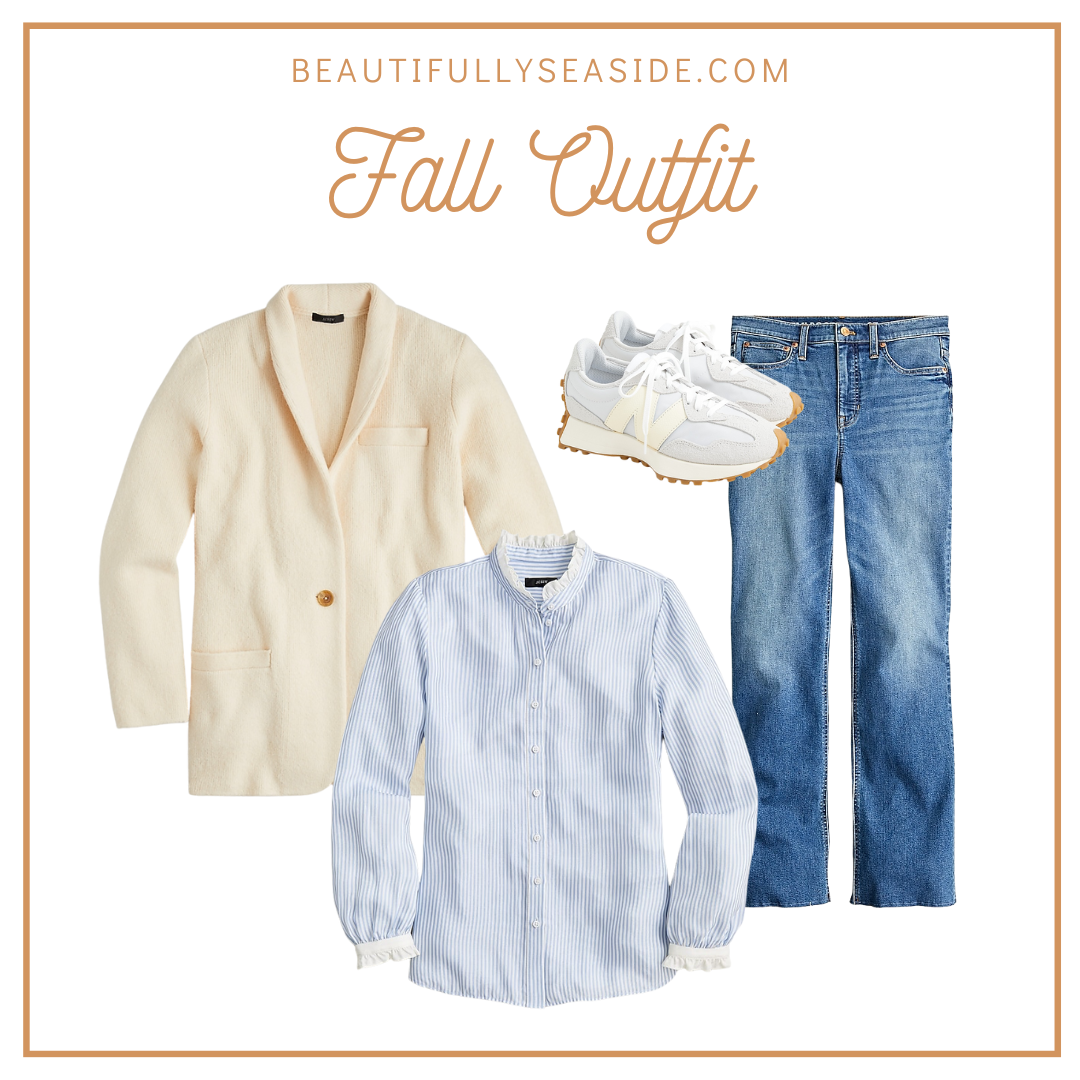 Desiree Leone of Beautifully Seaside features new J.Crew fall arrivals cocoon sweater outfit