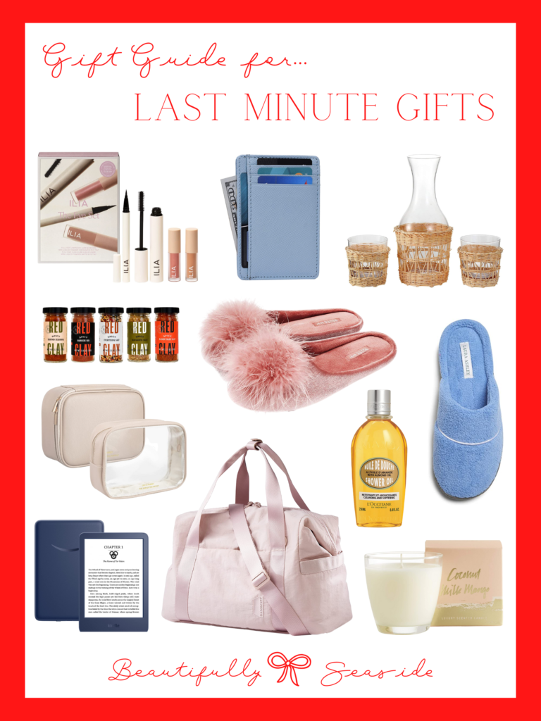 Desiree Leone of Beautifully Seaside features last minute holiday gift ideas that will arrive before Christmas.