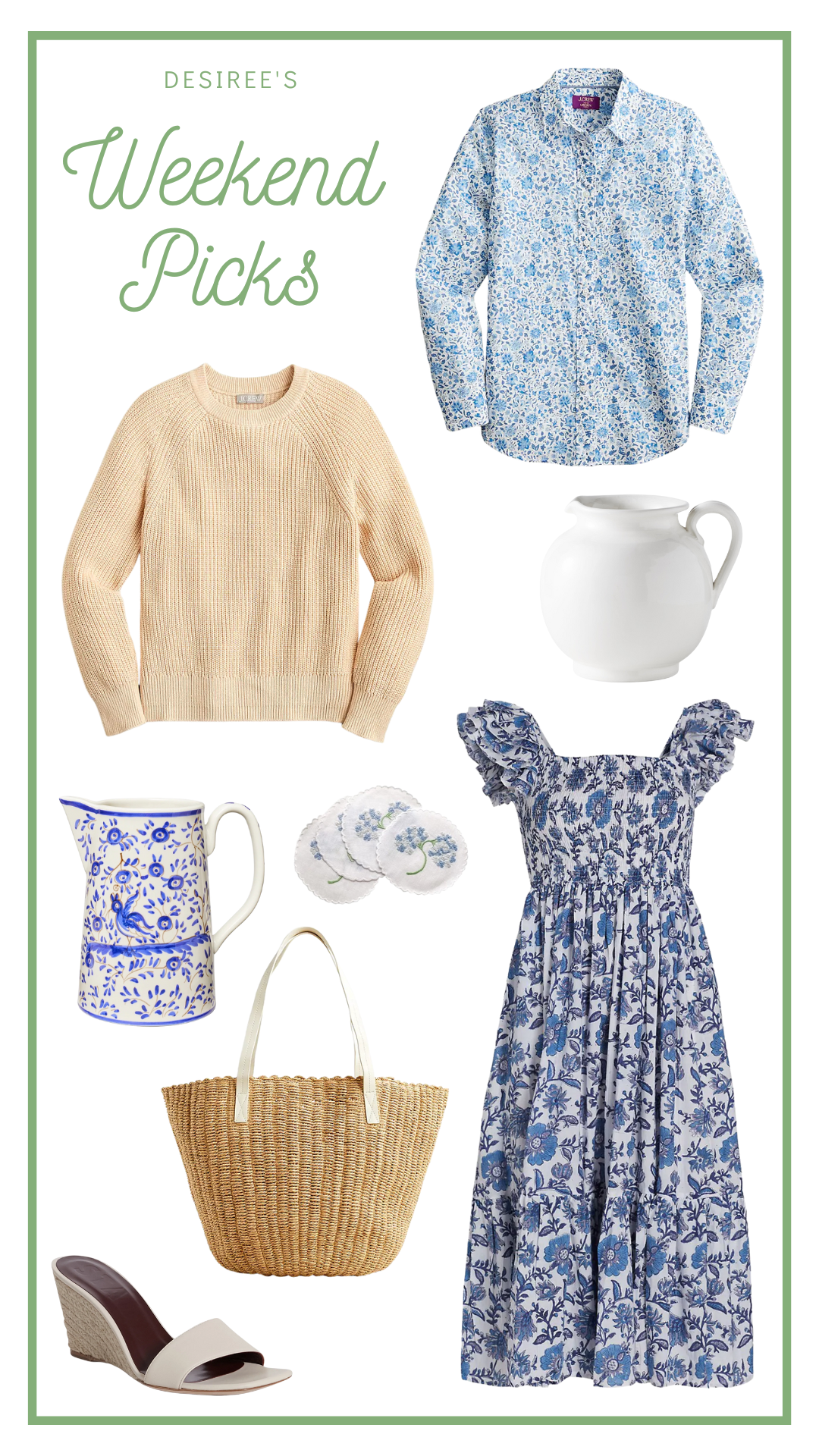 Desiree Leone of Beautifully Seaside features January Weekend Picks inspired by a beautiful floral resort dress.