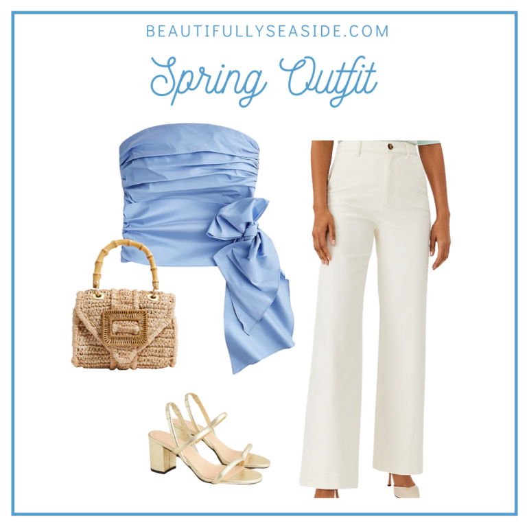 Desiree Leone of Beautifully Seaside features 3 ways to style the most flattering white trouser jeans for spring.