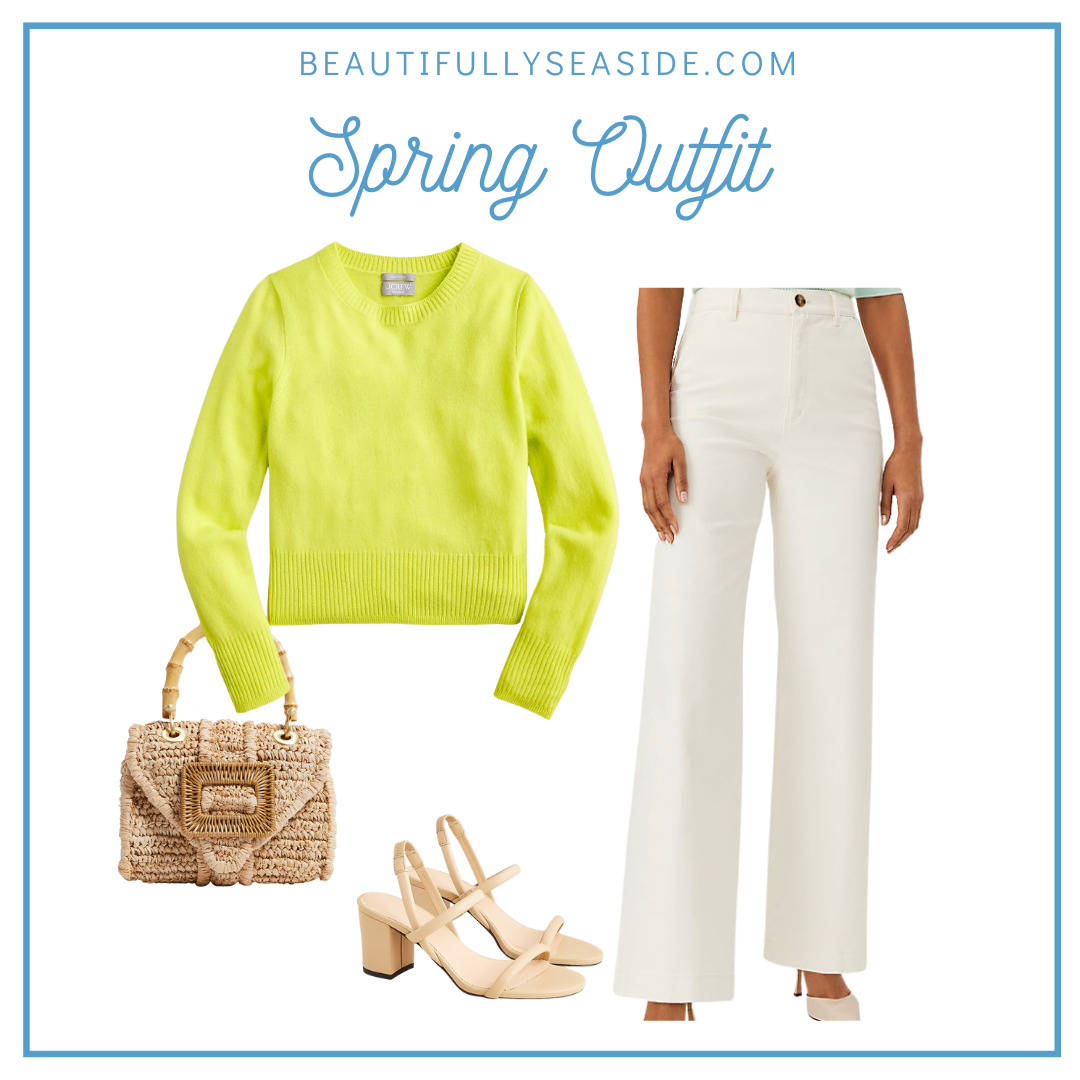 Desiree Leone of Beautifully Seaside features 3 ways to style the most flattering white trouser jeans for spring.