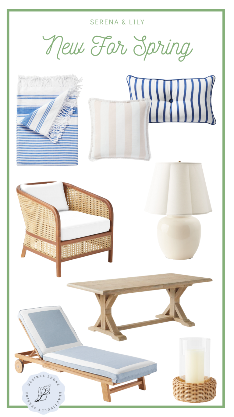 Desiree Leone of Beautifully Seaside features fresh new spring updates for the home by our favorite brands, including Serena & Lily.