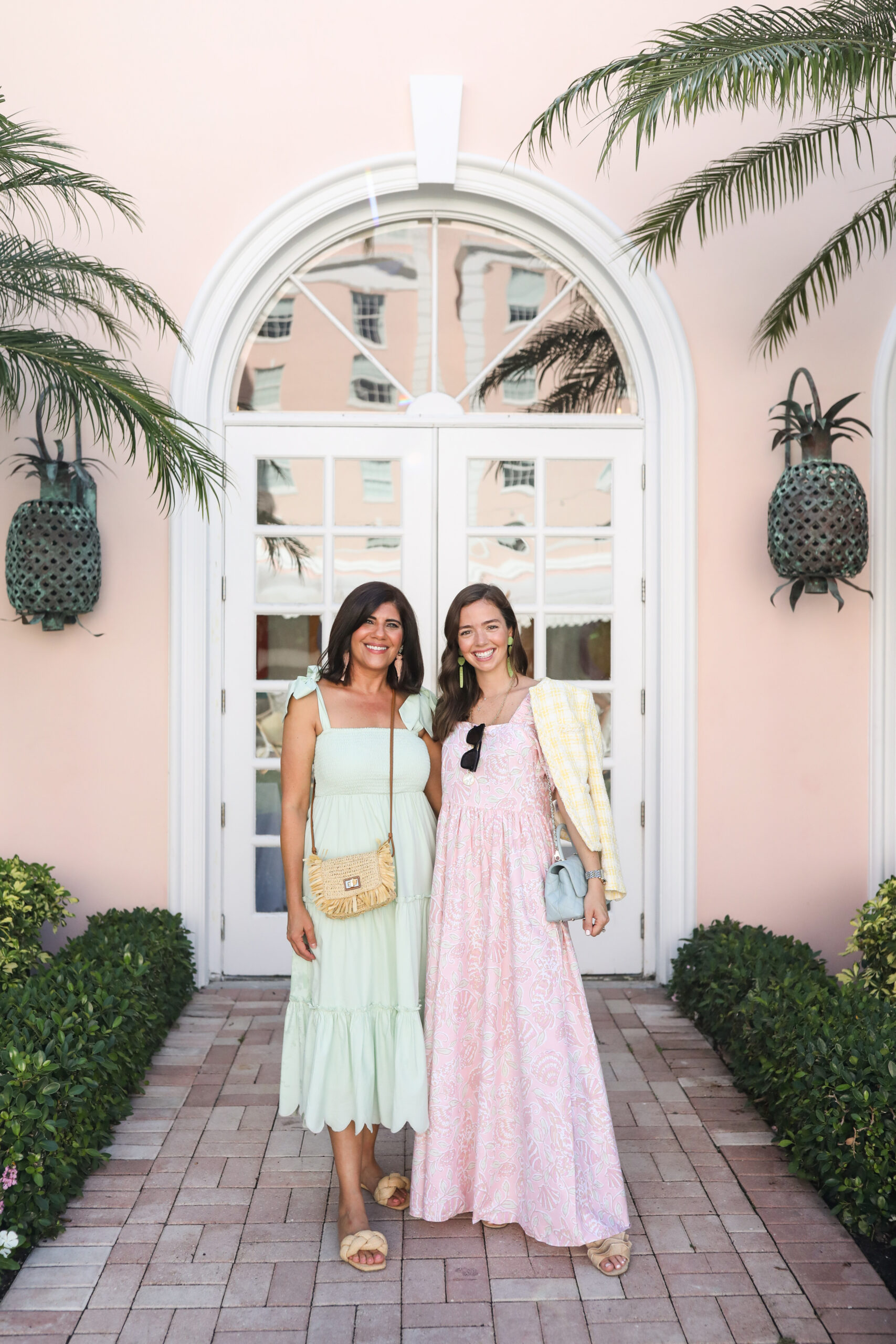 Desiree Leone and Caroline Bramlett at the Palm Beach Lately + Sail to Sable launch brunch.