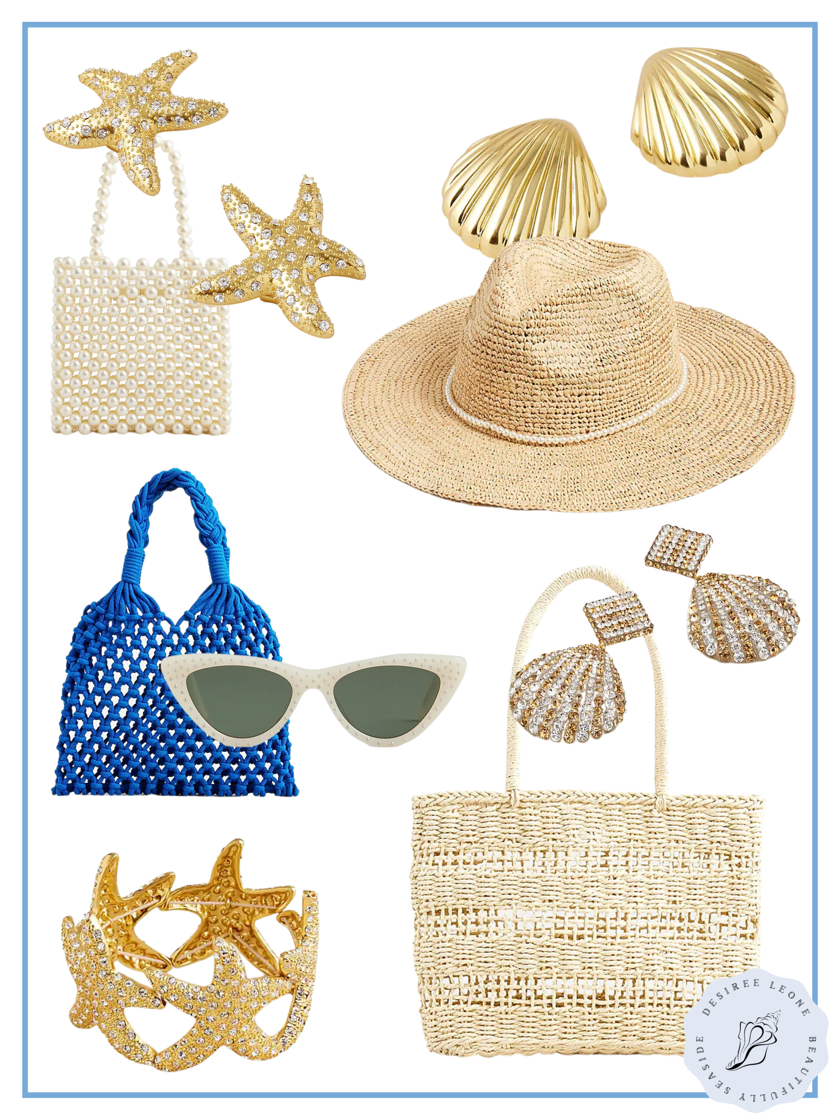 Desiree Leone of Beautifully Seaside features the modern mermaid summer edit filled with a 'party under the sea' dress code in accessories and bags.