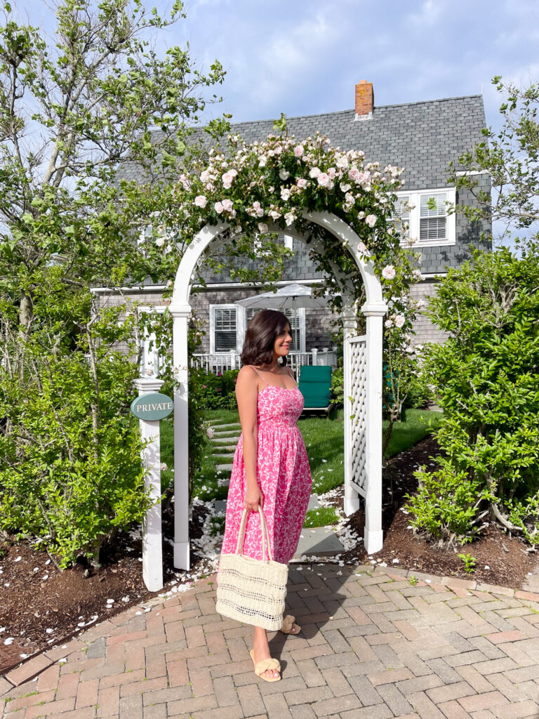 A FLORAL MIDI DRESS IN NANTUCKET