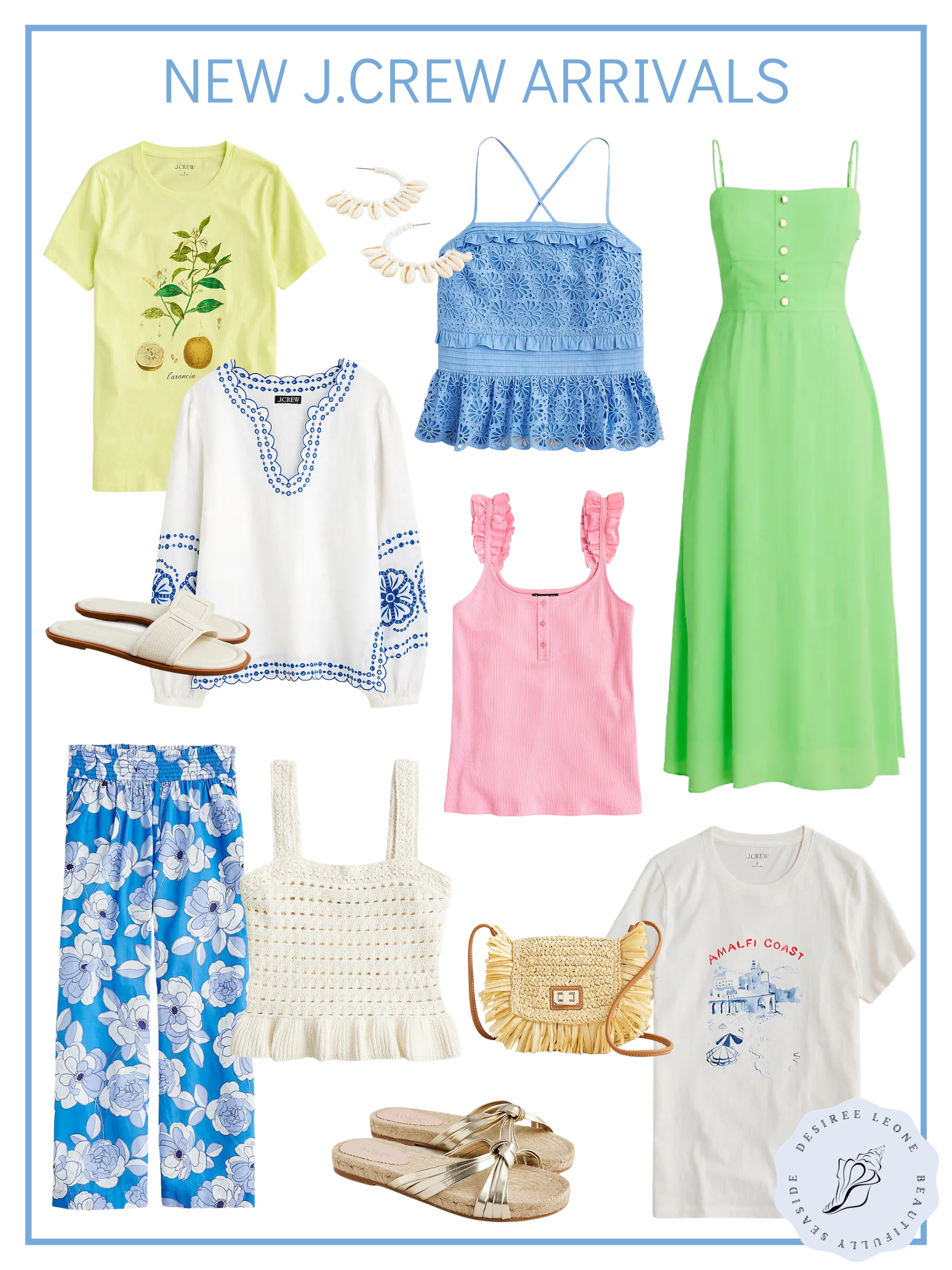 Desiree Leone of Beautifully Seaside features new J.Crew July arrivals that are perfect for all your summer vacations!