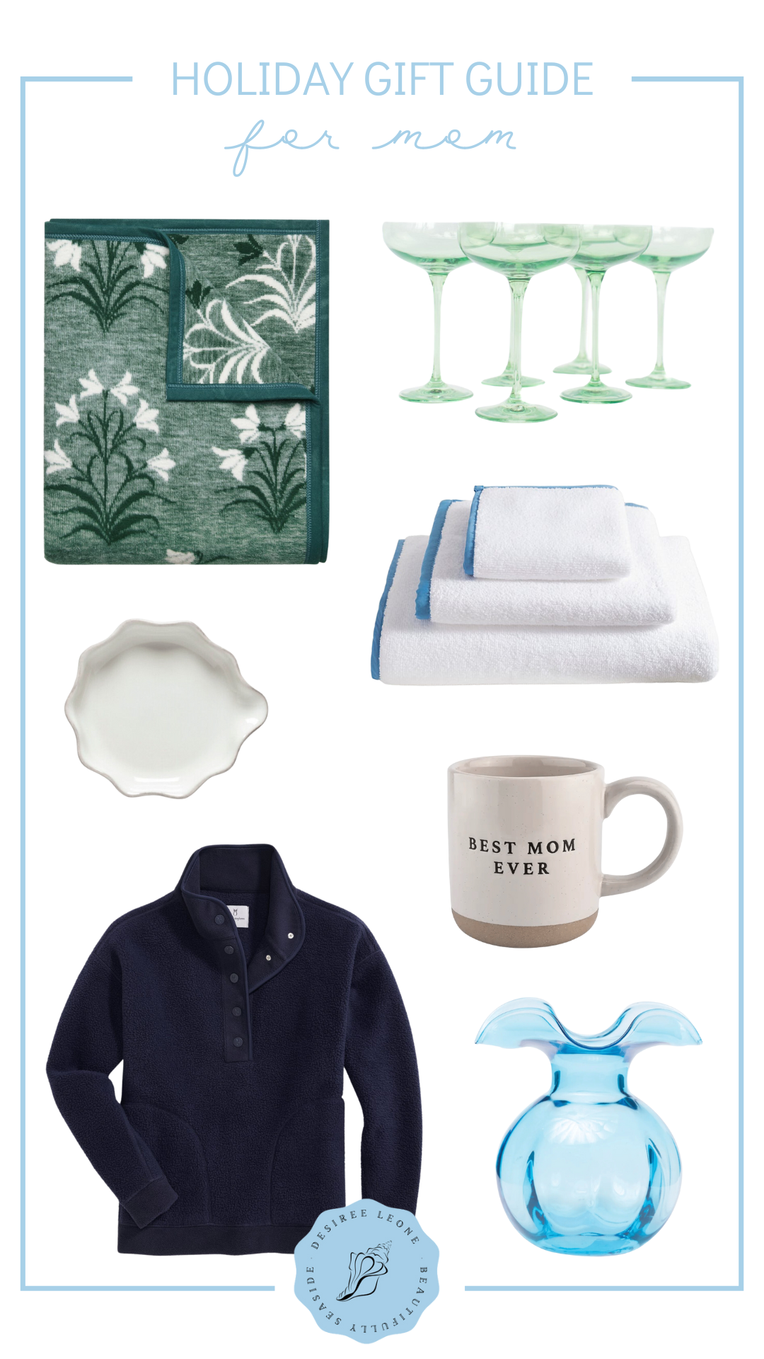 Desiree Leone of Beautifully Seaside shares a holiday gift guide for mom, featuring the best gifts to give this season.