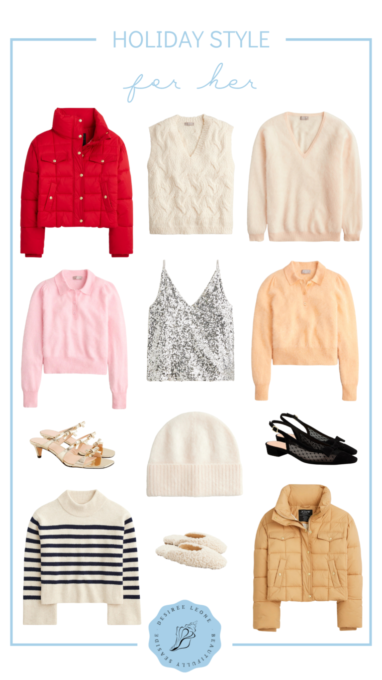 Desiree Leone of Beautifully Seaside shares, My J.Crew Holiday Style Wishlist, featuring some looks on sale too!