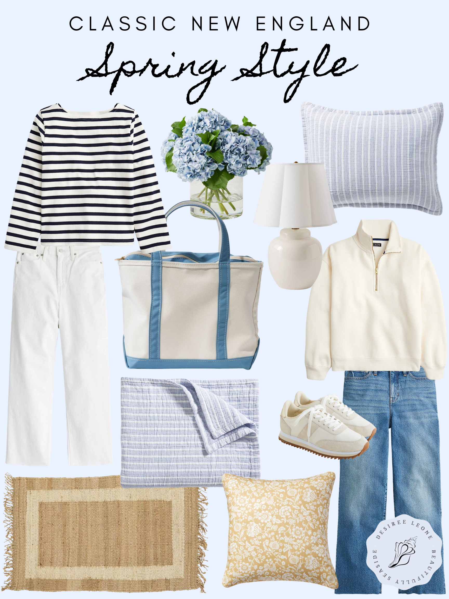 Desiree Leone of Beautifully Seaside shares classic New England spring style featuring the best styles for you and your home.