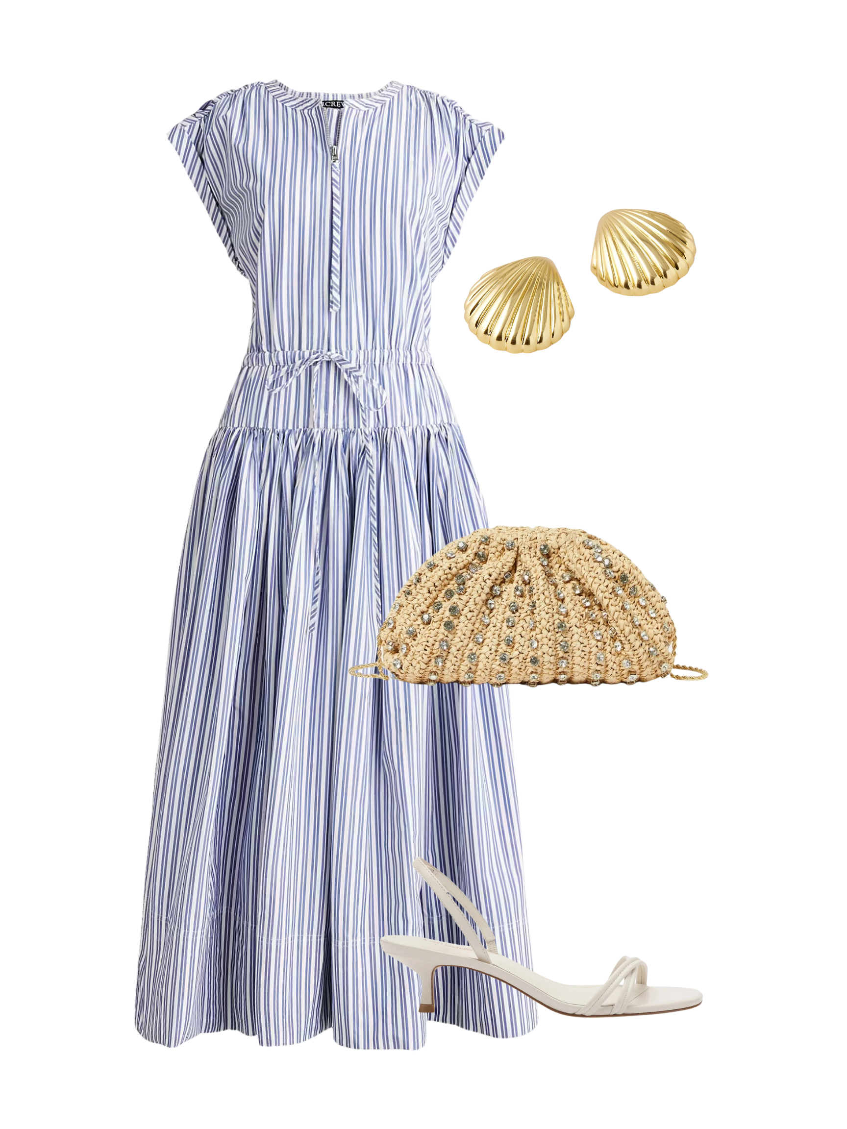 J.Crew drop waist midi dress outfit Beautifully Seaside