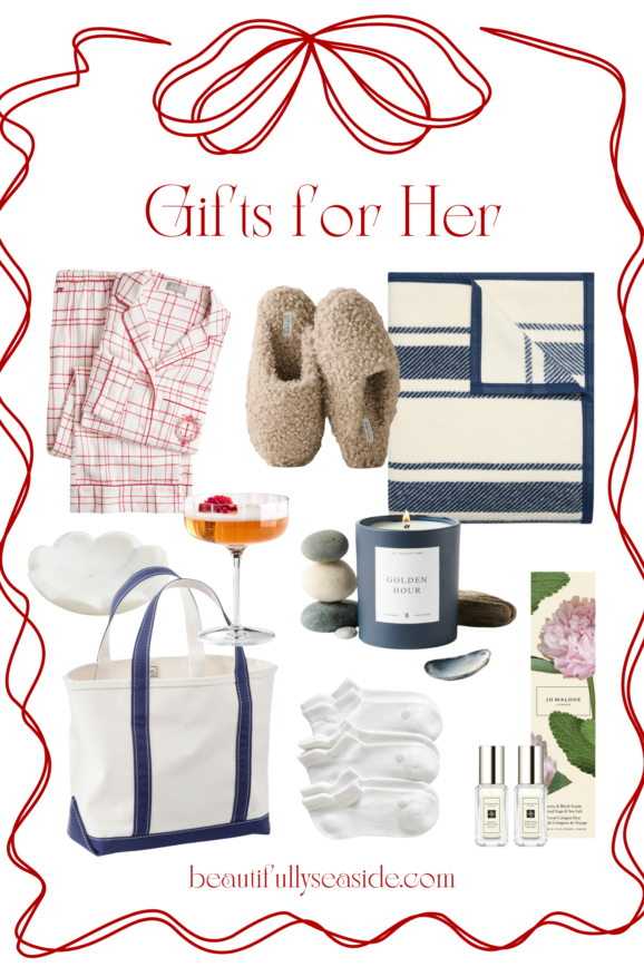 Desiree Leone of Beautifully Seaside shares the best holiday gifts for her 2024, featuring cozy style, home decor, and beauty favorites.