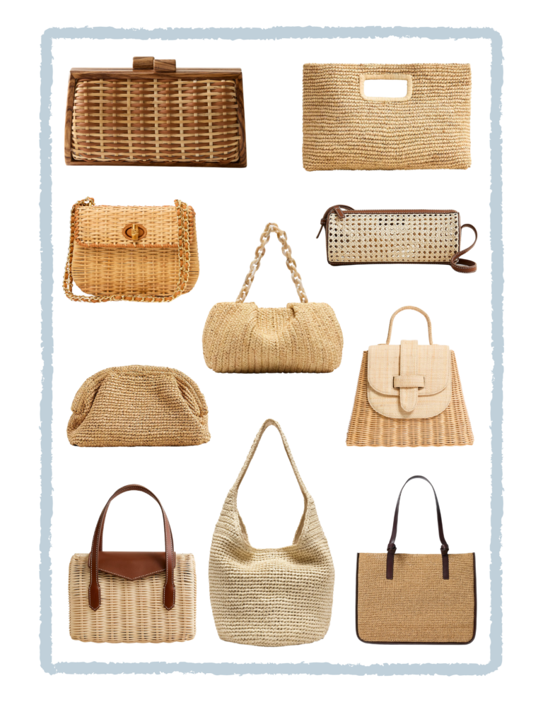Desiree Leone of Beautifully Seaside shares the most beautiful rattan and raffia bags to buy now for spring and summer.